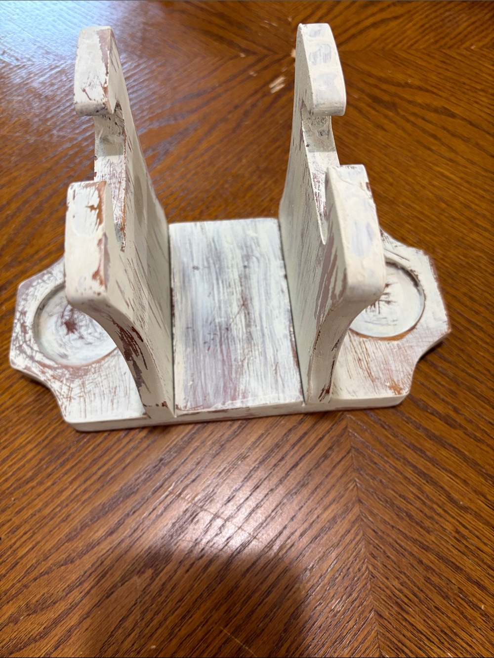 Distressed Shabby Chic Wooden Napkin & Salt Holder - White